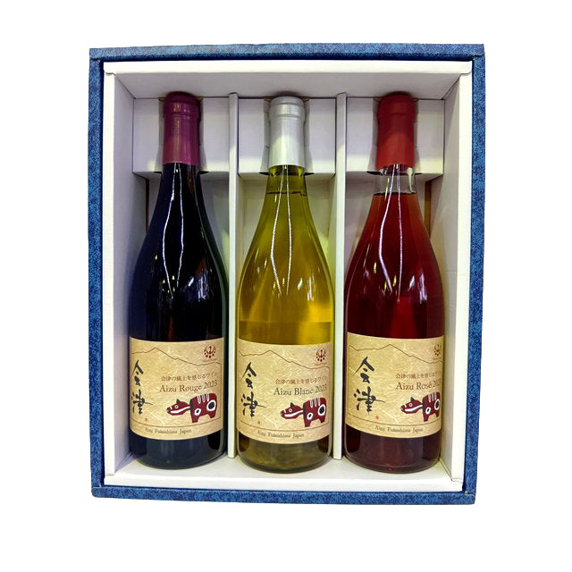 【ギフト】新鶴ワイナリー 会津ワイン3本セット 赤・白・ロゼ 750ml×3本