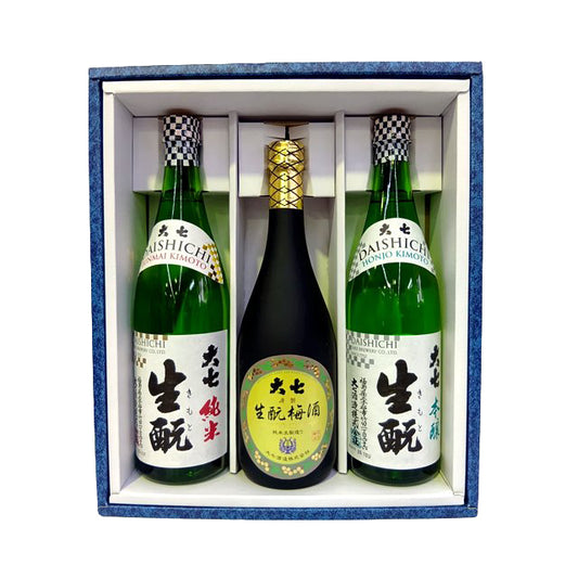 【ギフト】大七酒造 生酛づくり 純米・本醸造・梅酒 飲み比べ3本セット