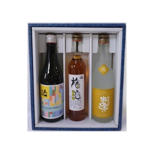 【ギフト】人気酒造 梅酒・純米大吟醸・麦焼酎 飲み比べ3本セット